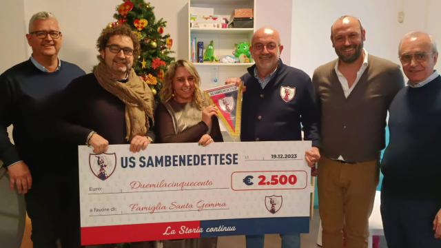 AmaAquilone, donazione della Sambenedettese Calcio alla Casa Famiglia Santa Gemma