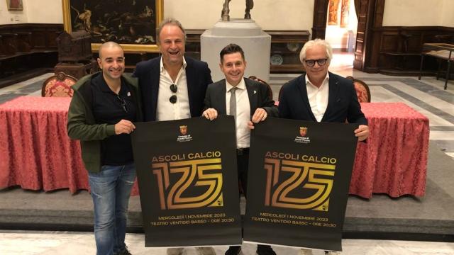 Ascoli Piceno, ecco la serata in teatro per i 125 anni del Picchio. Fioravanti: ''Presenteremo nuova Curva Sud''