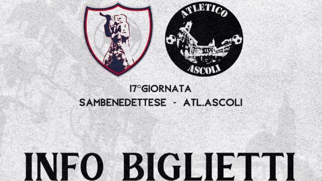 Sambenedettese-Atletico Ascoli, info biglietti per la prima gara del 2025 al ''Riviera delle Palme''