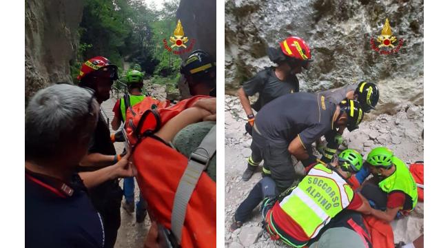 Montefortino, escursionista recuperata da Vigili del Fuoco e Soccorso Alpino dopo caduta alle gole dell’Infernaccio