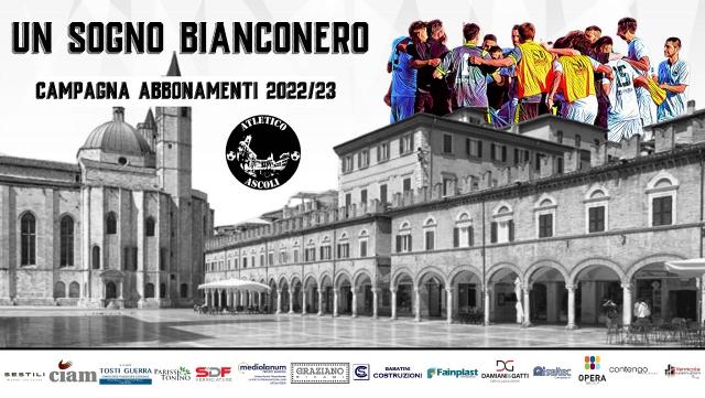 Atletico Ascoli: #UnSognoBianconero, ecco la campagna abbonamenti per la stagione 2022/2023