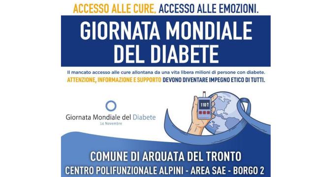 Giornata mondiale del diabete, ad Arquata del Tronto screening gratuiti con il team del ''Mazzoni'' di Ascoli