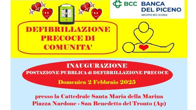 A San Benedetto una nuova postazione pubblica di defibrillazione precoce