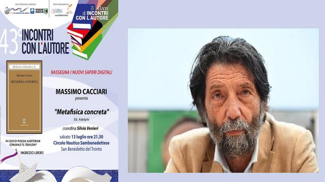 San Benedetto, al Circolo Nautico c'è Massimo Cacciari con ''Metafisica concreta''