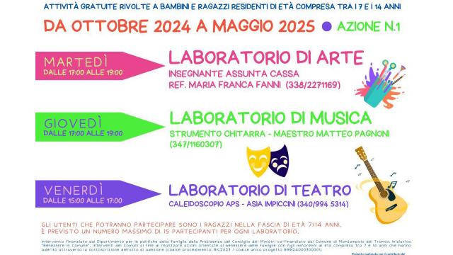 A Monsampolo seconda parte del progetto 'Attiva…Mente',  iniziative di aggregazione sociale per ragazzi dai 7 ai 14 anni