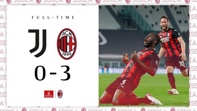 Juventus-Milan 0-3, highlights. Pirlo: ''Continuo il mio lavoro finchè mi sarà consentito''