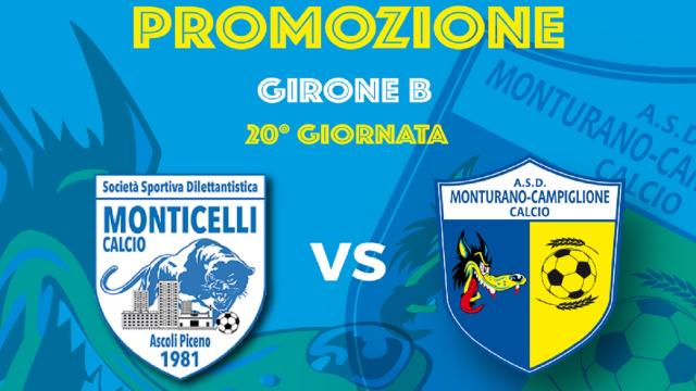 Promozione girone B: Monticelli-Monturano Campiglione 2-2, gli ascolani ribattono colpo su colpo