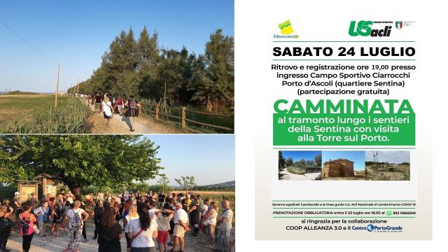 Unione Sportiva Acli, torna ''Camminata al tramonto lungo i sentieri della Sentina''
