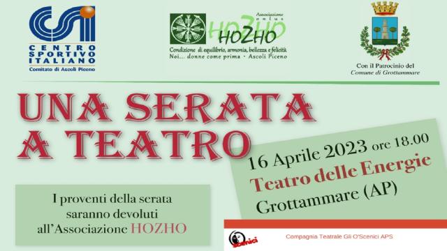Grottammare, ''Una serata a teatro'' con parte dell'incasso devoluto all'Associazione Hozho