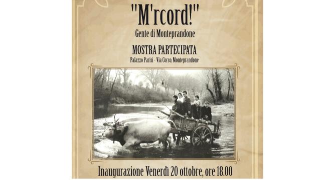 'M'rcord! Gente di Monteprandone': mostra partecipata in programma a Palazzo Parissi