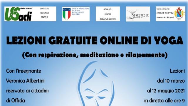Offida, fino al 12 Maggio lezioni gratuite di yoga online. Iscrizioni ancora aperte
