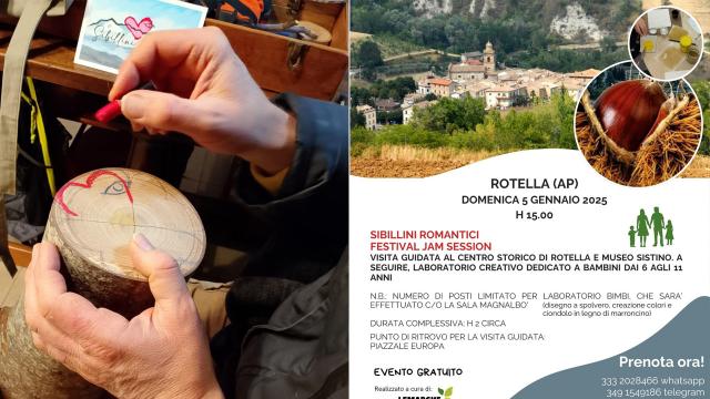 Sibillini Romantici: tappa a Rotella con visita guidata del Centro Storico e laboratorio creazione souvenir in legno