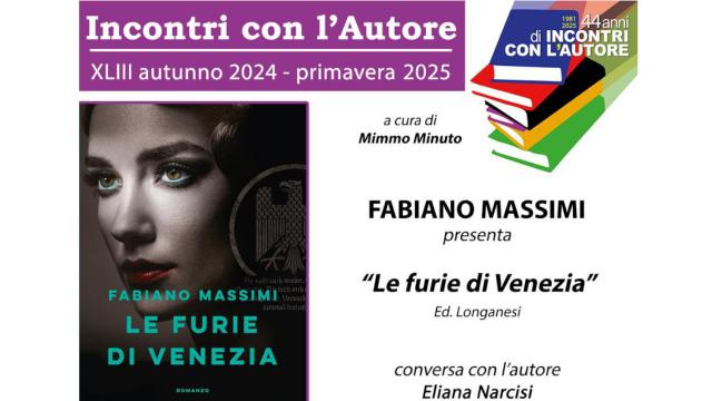 San Benedetto del Tronto, Incontri con l'autore: Fabiano Massimi presenta il libro ''Le furie di Venezia''