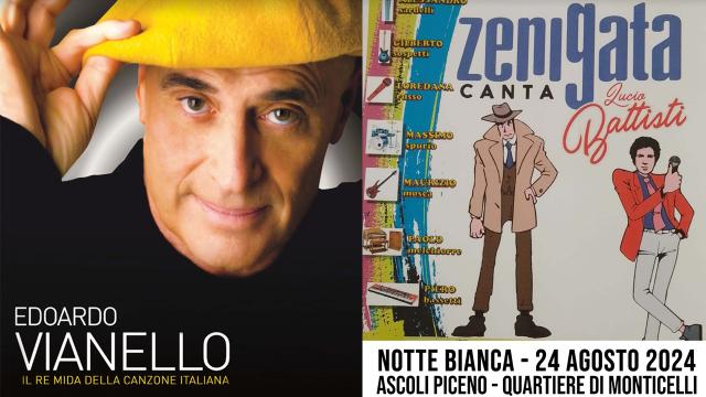Ascoli Piceno, 'Notte Bianca' nel quartiere Monticelli con Edoardo Vianello. Programma e info viabilità