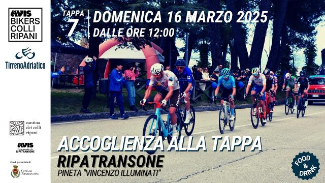 Tirreno Adriatico 2025, Ripatransone attende il passaggio della tappa finale con la festa degli Avis Bikers