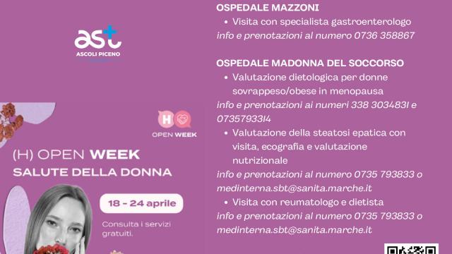 Ast Ascoli, Giornata nazionale salute donna: visite gratuite negli ospedali di Ascoli Piceno e San Benedetto del Tronto