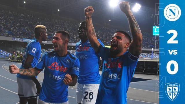Napoli-Cagliari 2-0, highlights. Sesta vittoria consecutiva per Spalletti