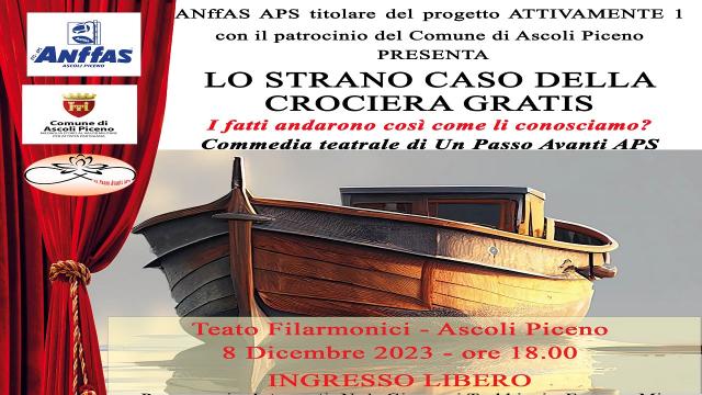 Ascoli Piceno: Teatro Filarmonici, va in scena ''Lo strano caso della crociera gratis'' 