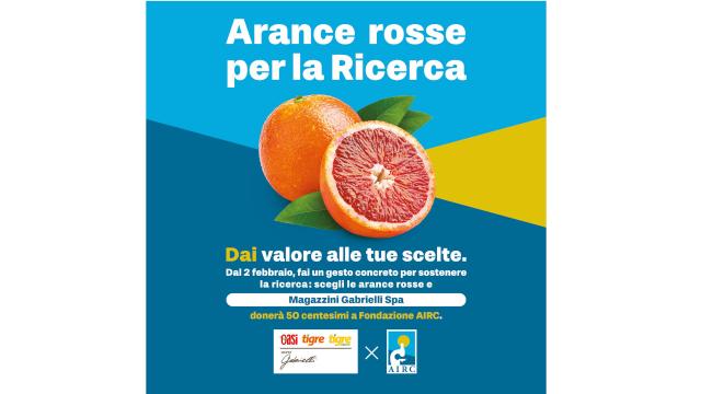 Ascoli Piceno, Magazzini Gabrielli sosterrà l’iniziativa 'Le Arance rosse per la Ricerca' di Fondazione AIRC