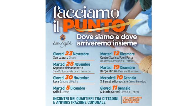 Offida, incontri tra amministrazione comunale e cittadini con l'iniziativa 'Facciamo il punto'