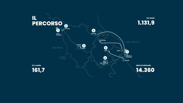 Ciclismo, svelato percorso della Tirreno-Adriatico 2022. Ultima tappa a San Benedetto ma non più a cronometro