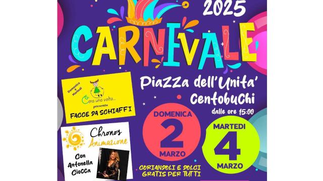 Carnevale 2025, a Centobuchi due giorni di festa in piazza dell'Unità con animazione e laboratori