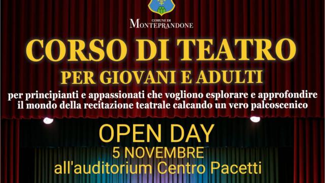 Monteprandone, al via la nuova edizione del corso di teatro per giovani e adulti