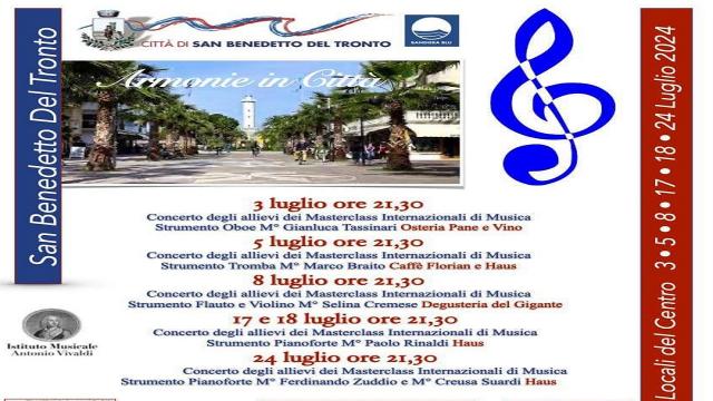 San Benedetto del Tronto, due concerti per la rassegna ''Piceno Classica ''