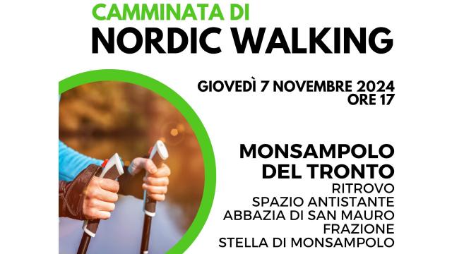 Monsampolo del Tronto, camminata di Nordic Walking promossa da ASD APS Obiettivo Benessere e Fondazione Carisap