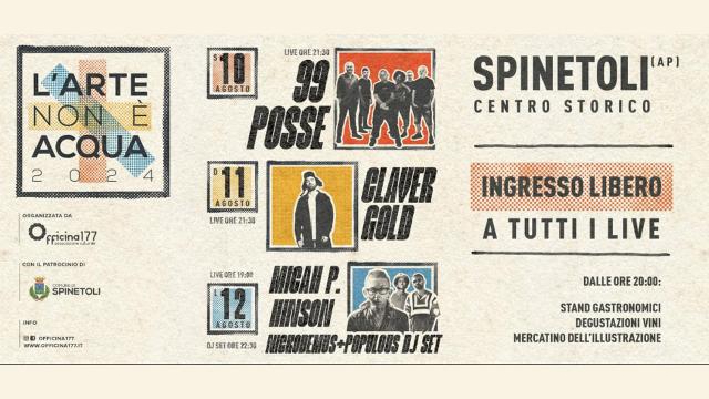 Spinetoli, appuntamento con 'L’arte non è acqua'. Stand gastronomici, musica e mercatino dell’illustrazione 