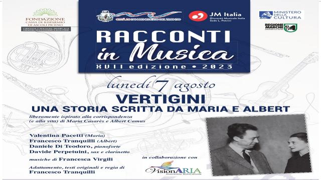 San Benedetto: Festival Racconti in musica, messa in scena di ''Vertigini''