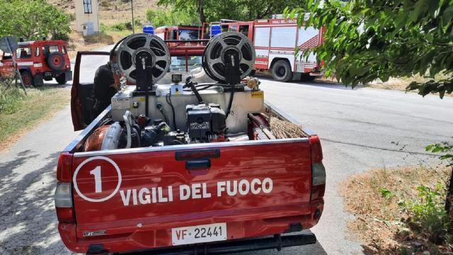 Vigili del Fuoco, intervento per vasto incendio a bosco a Tre Camini di Campofilone
