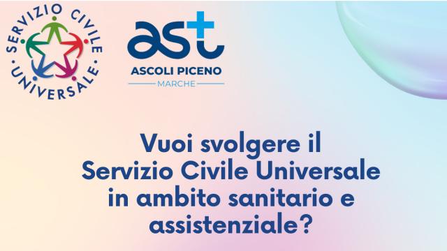 Servizio civile Universale: AST di Ascoli Piceno aderisce al bando con il progetto 'Laboratorio accoglienza'