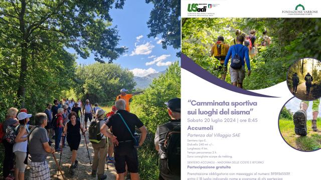 U.S. Acli Marche Aps e U.S. Acli Rieti, ad Accumoli una camminata sportiva sui luoghi del sisma
