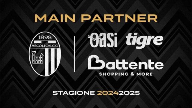 Ascoli Calcio, Gruppo Gabrielli al fianco del club nella stagione 2024/2025 come 'Main Sponsor'
