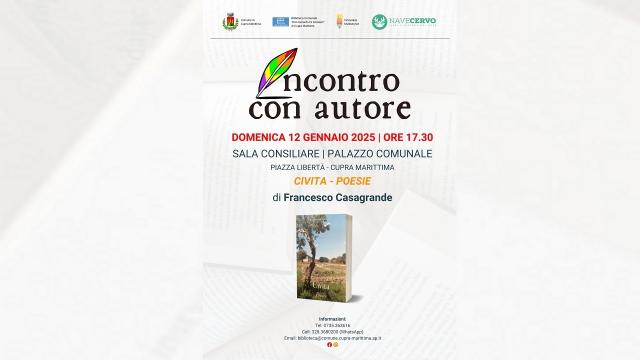 Cupra Marittima, Francesco Casagrande presenta ultima raccolta di poesie ''Civita''