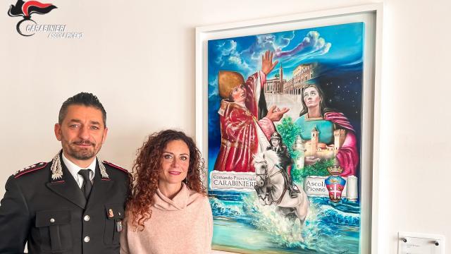Ascoli Piceno, opera pittorica dedicata all'Arma dei Carabinieri della pittrice Veronica De Angelis