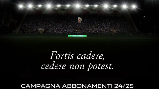 Ascoli Calcio: “Fortis cadere, cedere non potest”, lanciata la campagna abbonamenti per la stagione 2024/2025