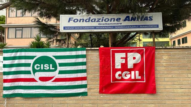 Presidio CGIL e CISL all'Anffas di Grottammare. Manifestazione per mancato rinnovo del CN Lavoro e situazione aziendale