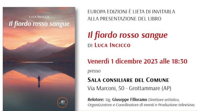 Grottammare, presentazione del libro 'Il fiordo rosso sangue' di Luca Incicco