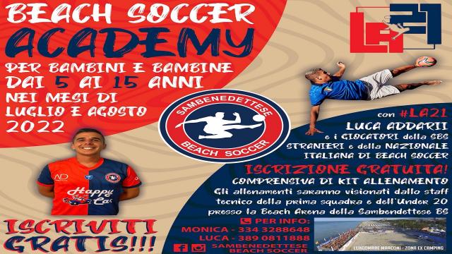 Esplode l'estate Samb, ecco l'Academy LA 21 di beach soccer: iscrizioni gratuite e già attive 