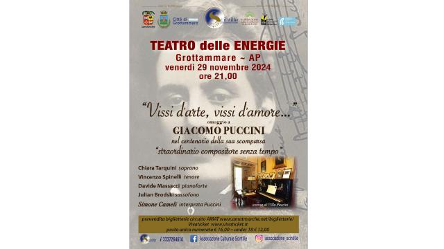 Grottammare, al Teatro delle Energie omaggio a Giacomo Puccini nel centenario della sua scomparsa