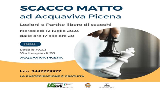 Unione Sportiva Acli, lezione e partite libere di scacchi ad Acquaviva Picena