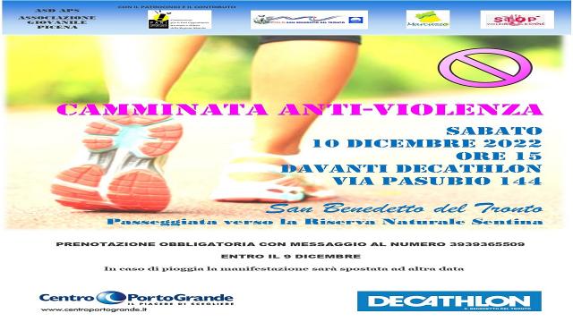 San Benedetto del Tronto, spostata la 'Camminata antiviolenza' fino alla Riserva naturale della Sentina