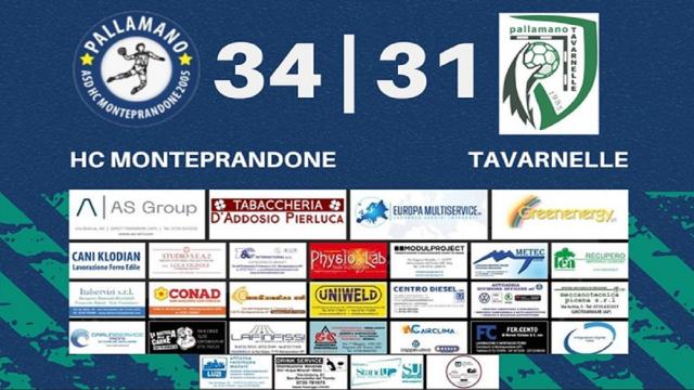 Pallamano, l'Handball Club Monteprandone supera 34-31 il Tavarnelle tra le mura amiche