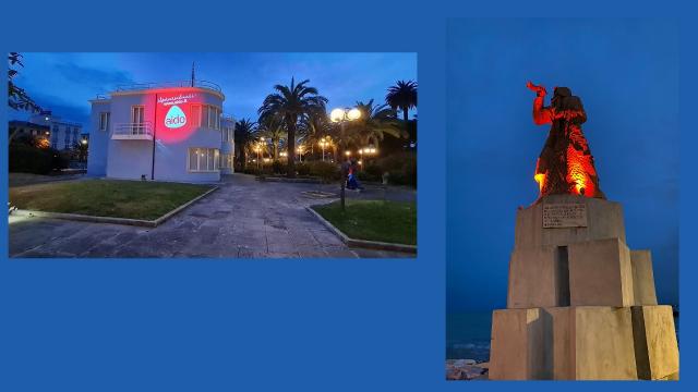 San Benedetto: Giornata della donazione e del trapianto, Palazzina e Pescatore s'illuminano di rosso