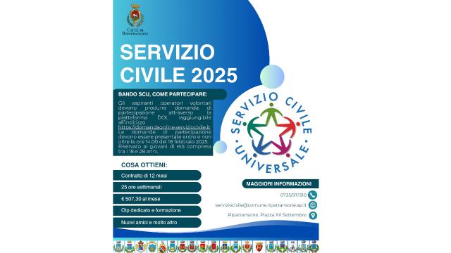 Ripatransone, aperto il nuovo bando per il Servizio Civile Universale 2025-2026