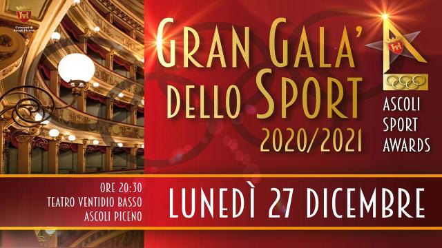 Ascoli Piceno, al Teatro Ventidio Basso l'edizione 2021 del Gran Galà dello Sport