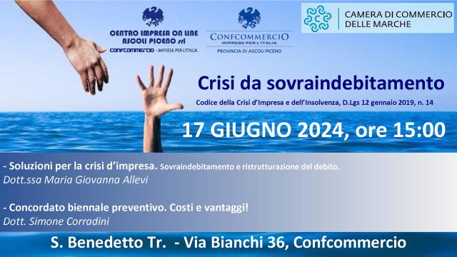 Sovraindebitamento e crisi d'impresa: a San Benedetto del Tronto convegno della Confcommercio Picena