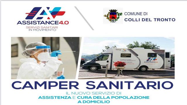 Camper sanitario a Colli del Tronto. Tamponi ed altri servizi per la popolazione